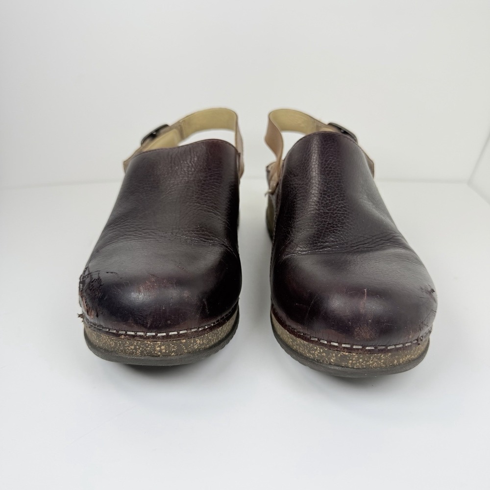 Dansko Merrin Brown Leather Slingback Clogs Women's 39 US 8.5-9 - Picture 9 of 15